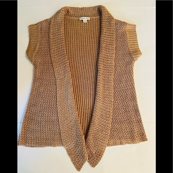 Coldwater Creek Open Front Beige Linen Knit Cardigan Medium (10 to 12) - Picture 2 of 9
